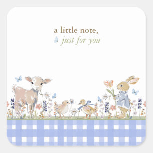 Hearthlight Notes Spring Soft Meadow Gingham Square Sticker