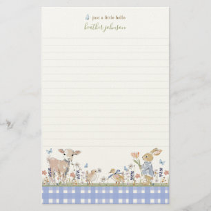 Hearthlight Notes Spring Soft Meadow Gingham Stationery