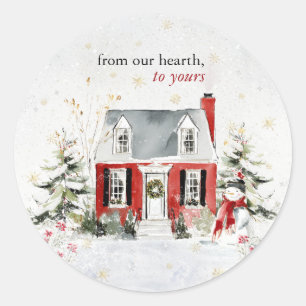 Hearthlight Notes Winter Cozy Home Personalized Classic Round Sticker