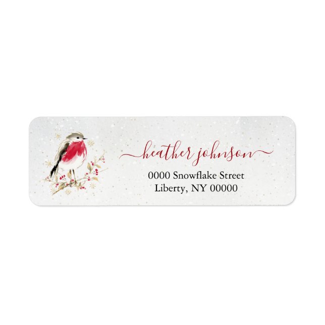 Hearthlight Notes Winter Robin Bird Personalised (Front)