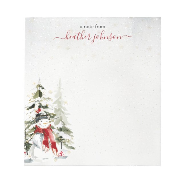 Hearthlight Notes Winter Snowman Personalised (Front)