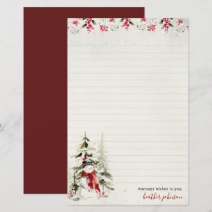 Hearthlight Notes Winter Snowman Personalised Stationery