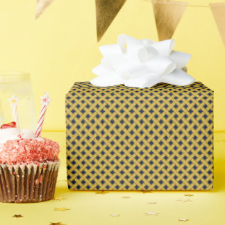 Hearthside Lattice (Midnight Hearth Yellow) Wrapping Paper