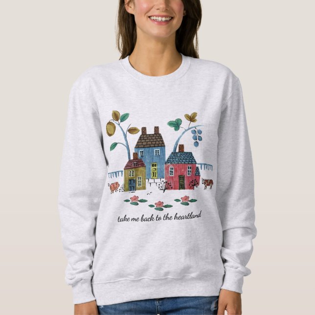 Heartland Cozy Americana Vintage Country Style Sweatshirt (Front)