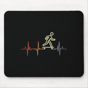Heartline Skateboarding Skateboarder Pulse Line  Mouse Pad