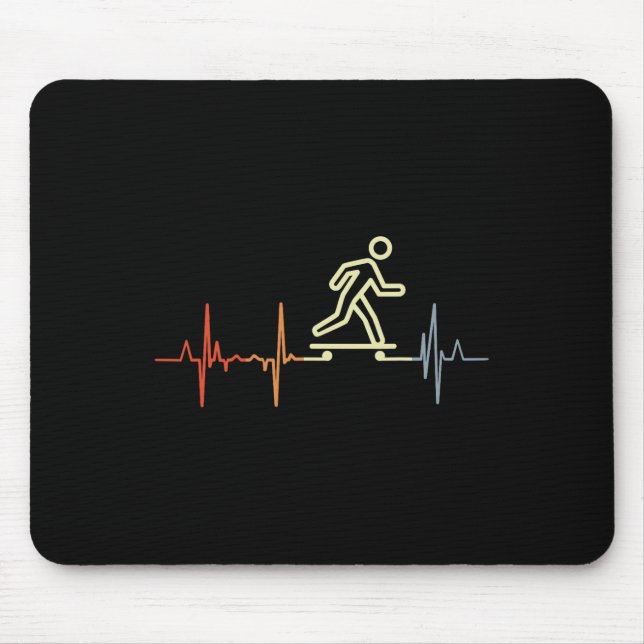 Heartline Skateboarding Skateboarder Pulse Line  Mouse Pad (Front)