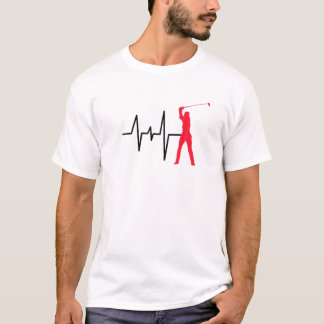 Heartline Sports Golf Golfing Love Heartbeats Life T-Shirt