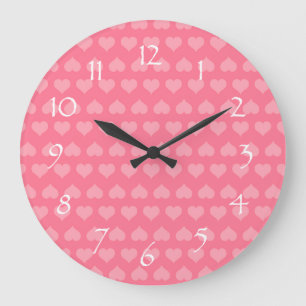 Heartlines-Bubblegum Pink Large Clock