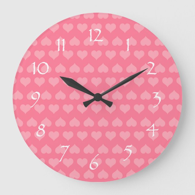 Heartlines-Bubblegum Pink Large Clock (Front)