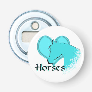 Heartm Horses III (aqua) Bottle Opener