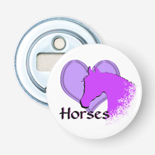 Heartm Horses III (purple) Bottle Opener