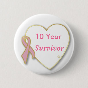 HeartPin-10 yr, Breast Cancer Survivor Pin