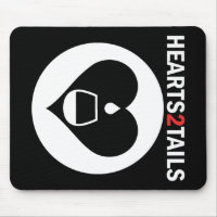 Hearts2Tails White Graphic Logo w/Text Mouse Pad