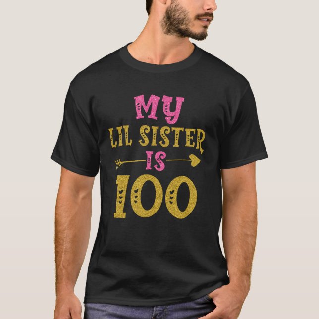Hearts 100th Bday For Sister From Sister Brother T-Shirt (Front)