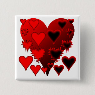 Hearts 15 Cm Square Badge
