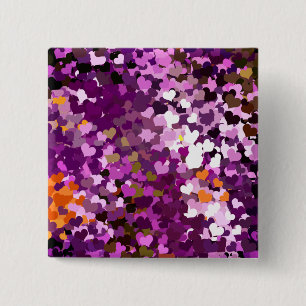 HEARTS 15 CM SQUARE BADGE