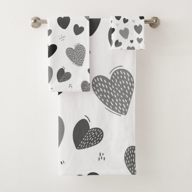 Hearts 1 bath towel set (Insitu)