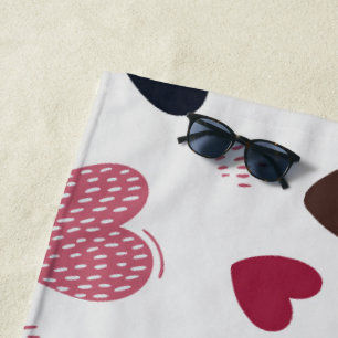 Hearts 3 beach towel