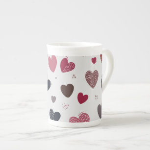 Hearts 3 bone china mug