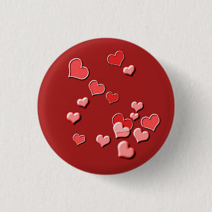 hearts 3 cm round badge
