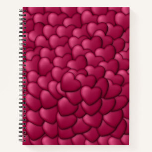 Hearts 3D Texture Red Pattern-32322 Notebook