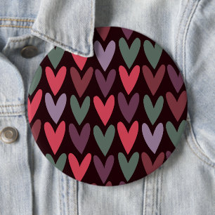Hearts 6 cm round badge