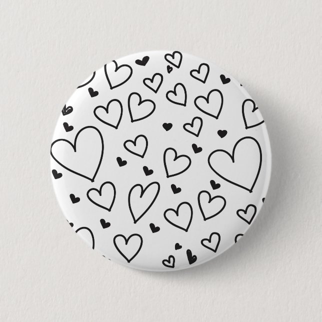 Hearts 6 Cm Round Badge (Front)