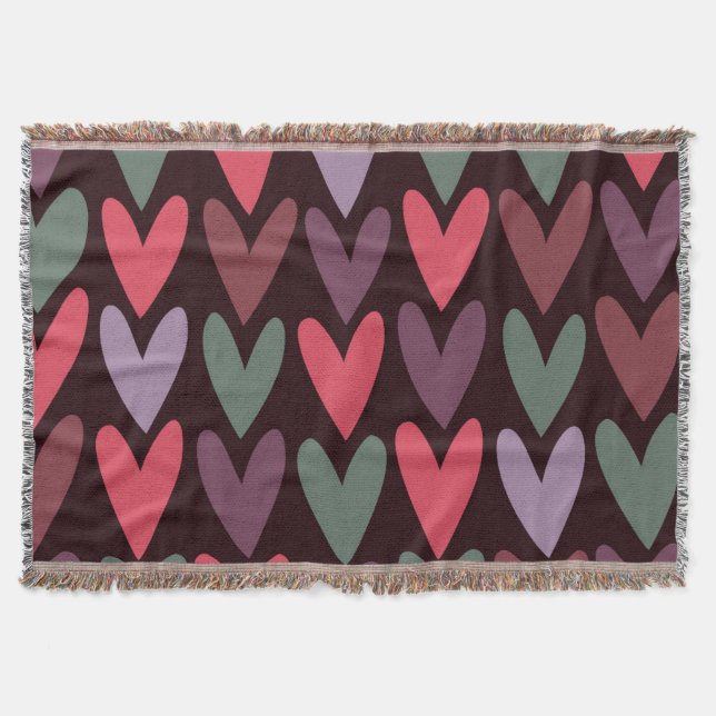 Hearts 6 throw blanket (Front)