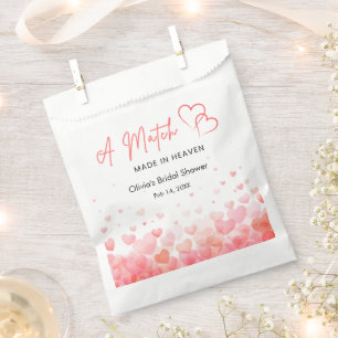 Hearts A Match Made in Heaven Bridal Shower Favour Bags