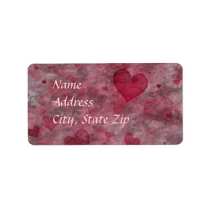 Hearts Address Label
