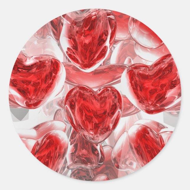 Hearts Afire Abstract Sticker (Front)