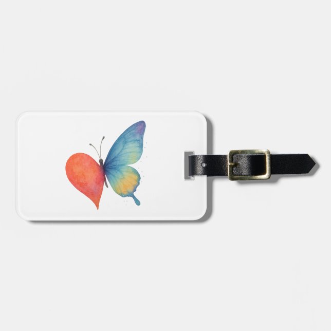 Heart's aflutter  luggage tag (Front Horizontal)