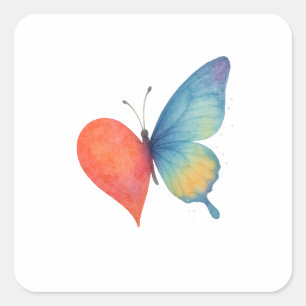 Heart's aflutter  square sticker