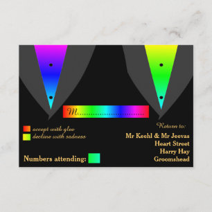 Hearts Aglow with Pride Gay Wedding RSVP