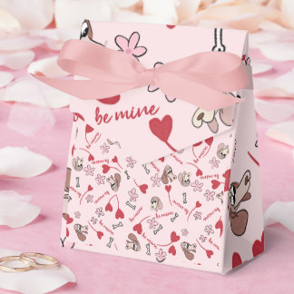 Hearts and Basset Hounds Pattern Design Favour Box