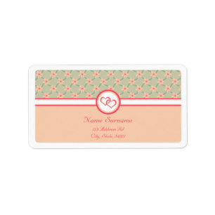 Hearts and Blossoms, wedding address labels