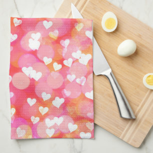 Hearts and Bokeh Tea Towel