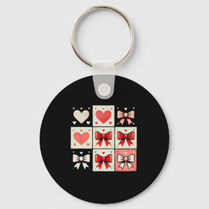 Hearts And Bows Tic-tac-toe – Playful Valentine Gi Key Ring