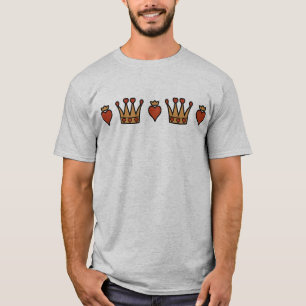 Hearts and Crowns Motif T-Shirt