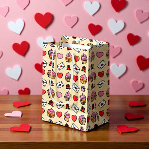Hearts and Cupcakes Wrapping Paper Medium Gift Bag