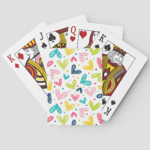  Hearts and dots in doodle style Playing Cards