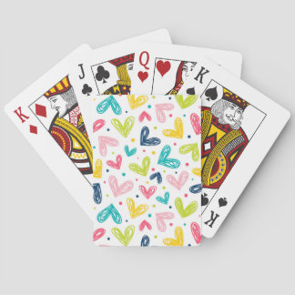  Hearts and dots in doodle style Playing Cards