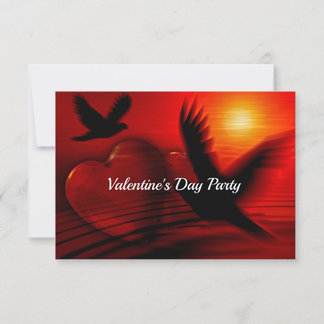 Hearts and Doves Invitation (Front)