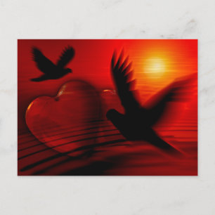 Hearts and Doves Postcard