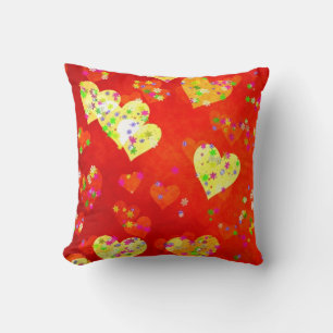 Hearts and flowers cushion