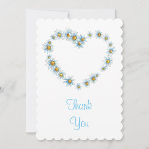 Hearts and Flowers Elegant Thank You Card