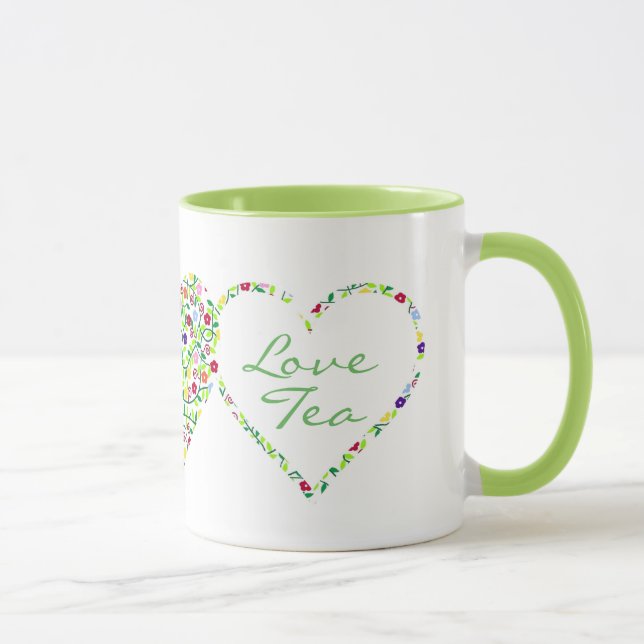 Hearts and Flowers, Love Tea Mug (Right)