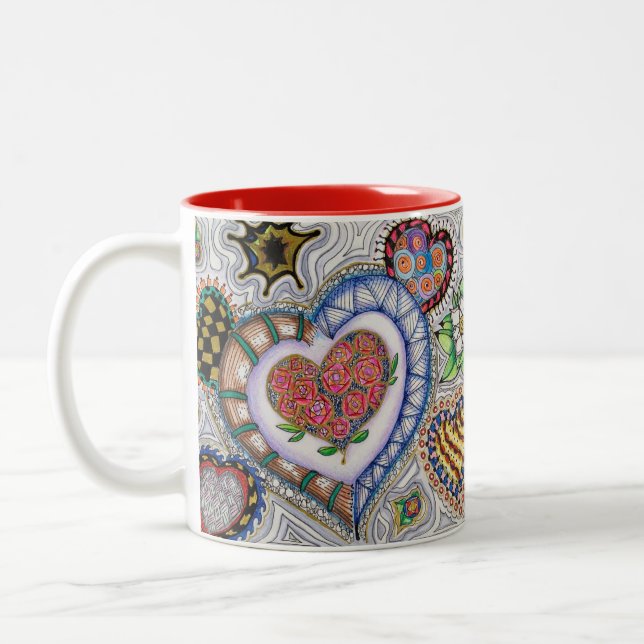 Hearts and Flowers Mug (Left)