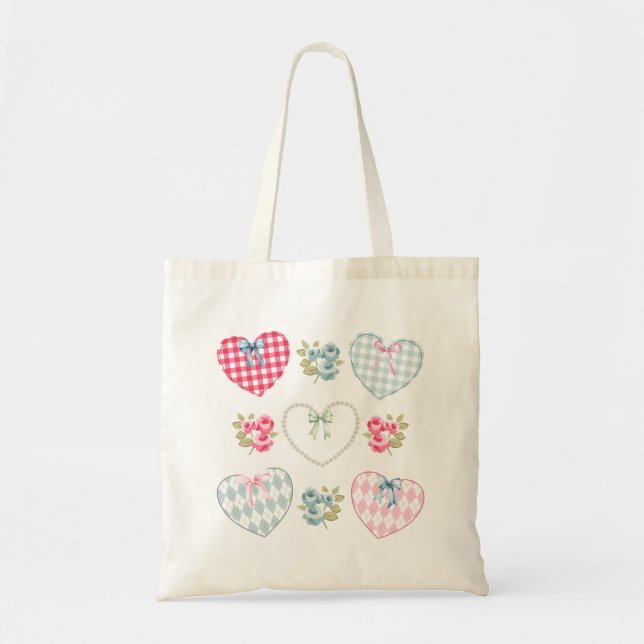 Hearts and Flowers! Tote Bag (Front)