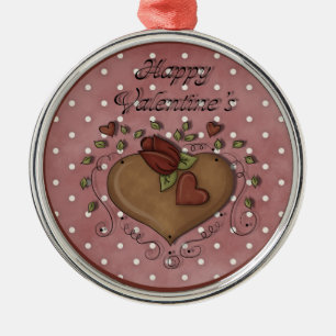 Hearts and Garland Valentine's Day Ornament